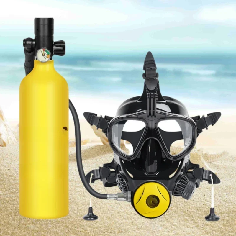 

Deep sea small underwater portable diving oxygen tank tank glasses with respirator tube equipment full set of face mask