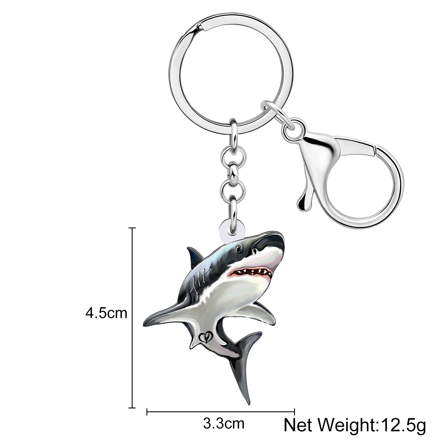 Bonsny Acrylic Ocean Sea Shark Key Chains Keychains Fierce Animals Key Ring Fashion Jewelry For Women Friends Gifts Car Charms