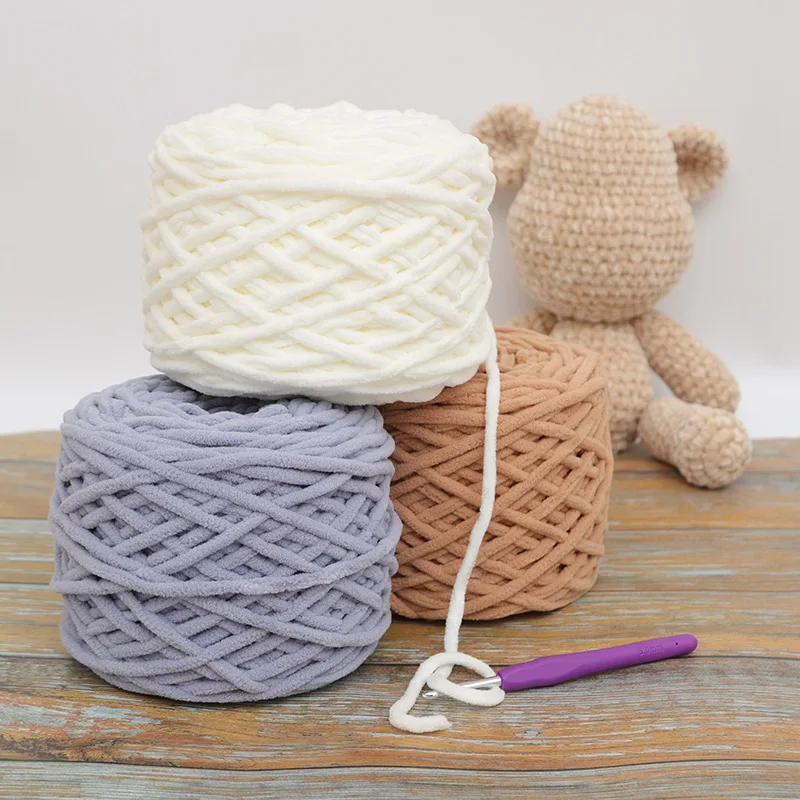 

190grams/ball Yarn for Knitting Velvet Thick Threads for Crochetting Bags Carpets Blankets Scarf Sweaters Tufting Rope for Sale