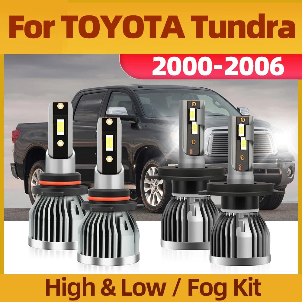 

TEENRAM 4PCS Beight LED 9003/H4 High/Low Beam All-in-one 9006 Fog Lamp Car Headlight Bulbs CSP CHip For TOYOTA Tundra 2000-2006