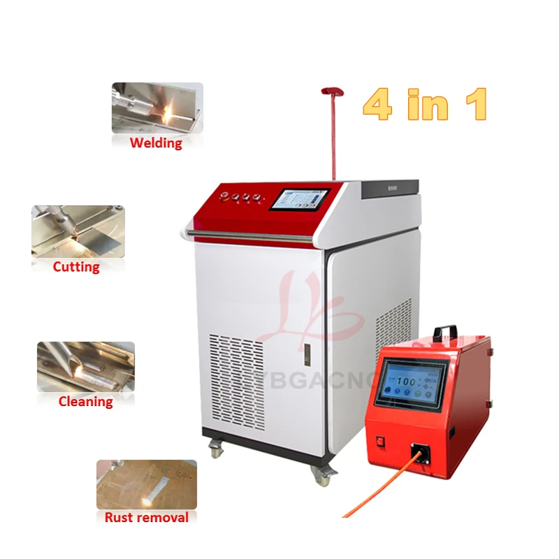 Handheld 4 in 1 Fiber Welding Cleaning Cutting Machine 1500W 2000W 3000W For Metal Oxides On Stainless Steel Surfaces