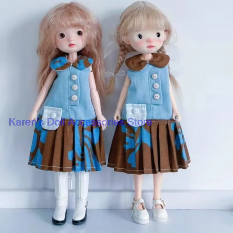 

1pcs 2026 Denim patterned dress for landoudou/Blythe(Fit for Lulu,ymy24,Ob22,24,26,zone, Jenny)