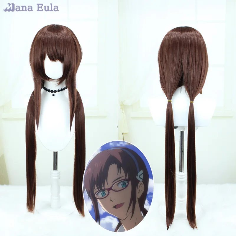 

Mari Makinami lllustrious Wig Anime EVA Cosplay Wig Synthetic Hair Double Ponytail Brown Long 100CM Cosplay Wigs Heat Resistant