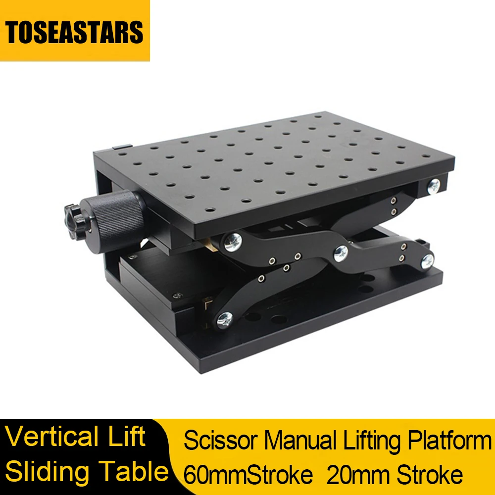 

Manual Sliding Table Vertical Lifting Platform Z Axis Linear Stage Displacement Platform 120*80 210*150mm HTZ120 HTZ210