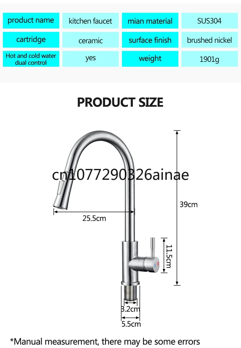 Kitchen Faucet Pull Out  Brushed Nickle Sensor Stainless Steel Black Smart Induction Mixed Tap Touch Control Sink Tap