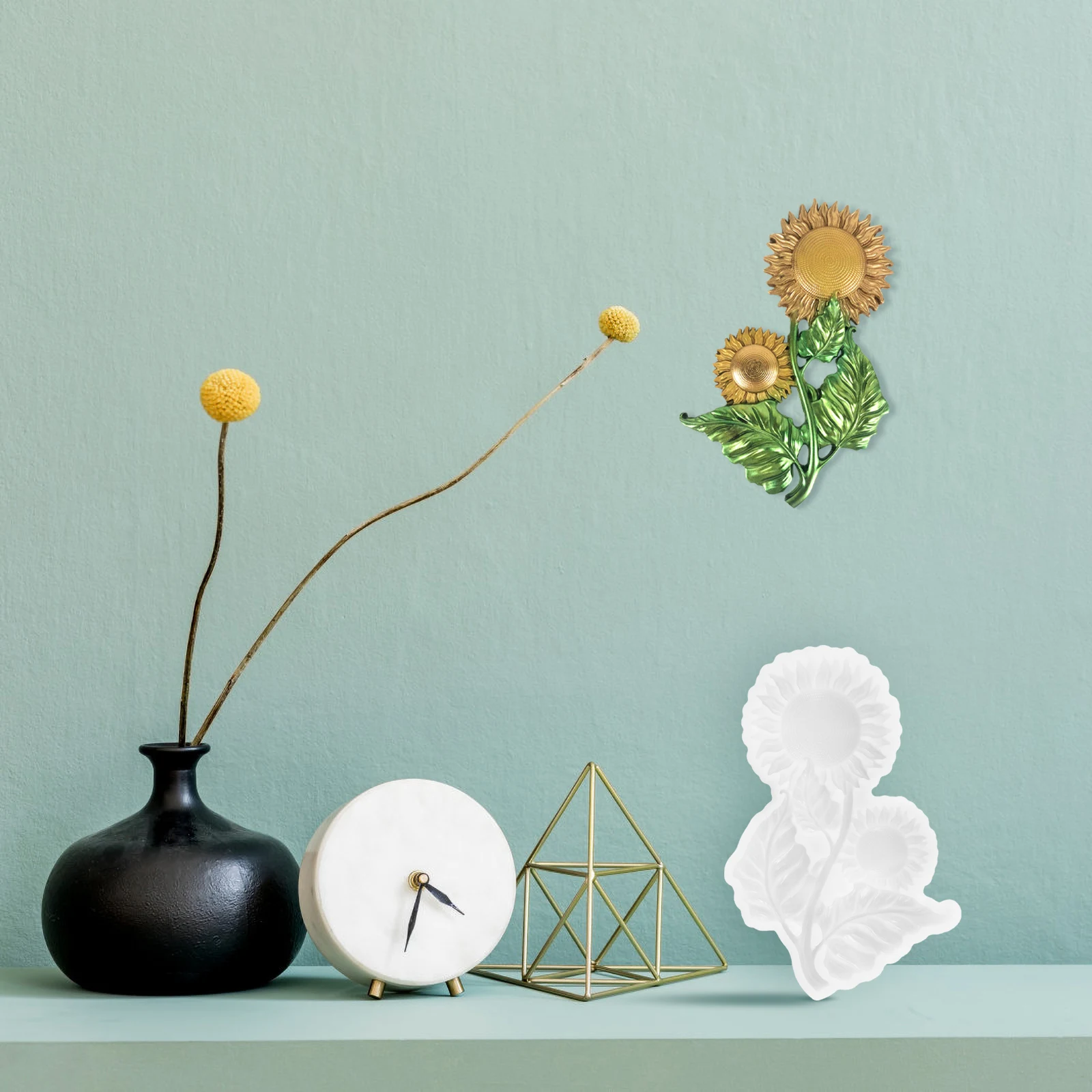

Sunflower Mold Durable Flexible Silicone DIY Wall Ornament Epoxy Casting Mold Flower Silicones for Crafts Sunflower Shaped Molds