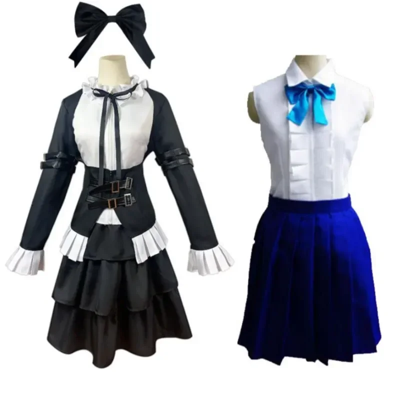 Anime FAIRY TAIL Erza Scarlet Cosplay Costume Wig Goblin Queen Maid Uniform Black Lolita Dress Hallowen Carnival Party Suit