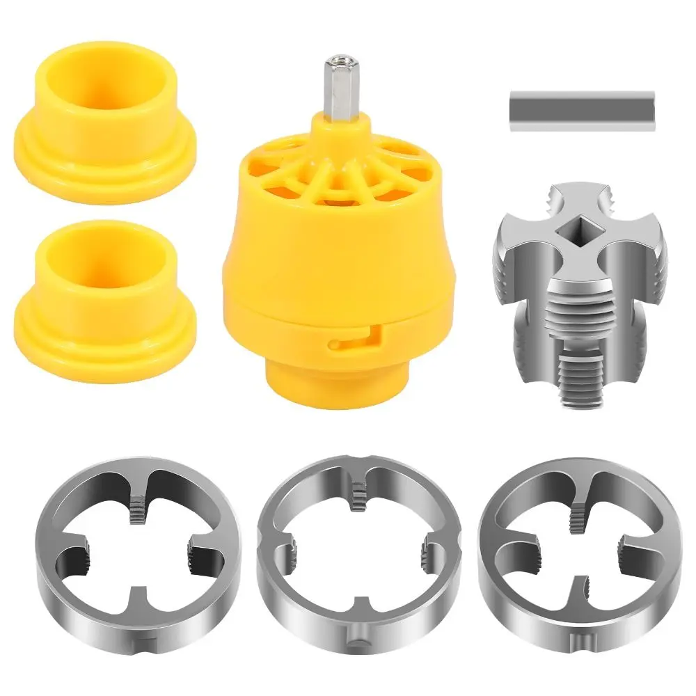 Efficient Plastic PVC Pipe Threader Kit Punching Plumbing Internal Thread Opener Versatile Durable Drill Bit Die Kit Hand Tool