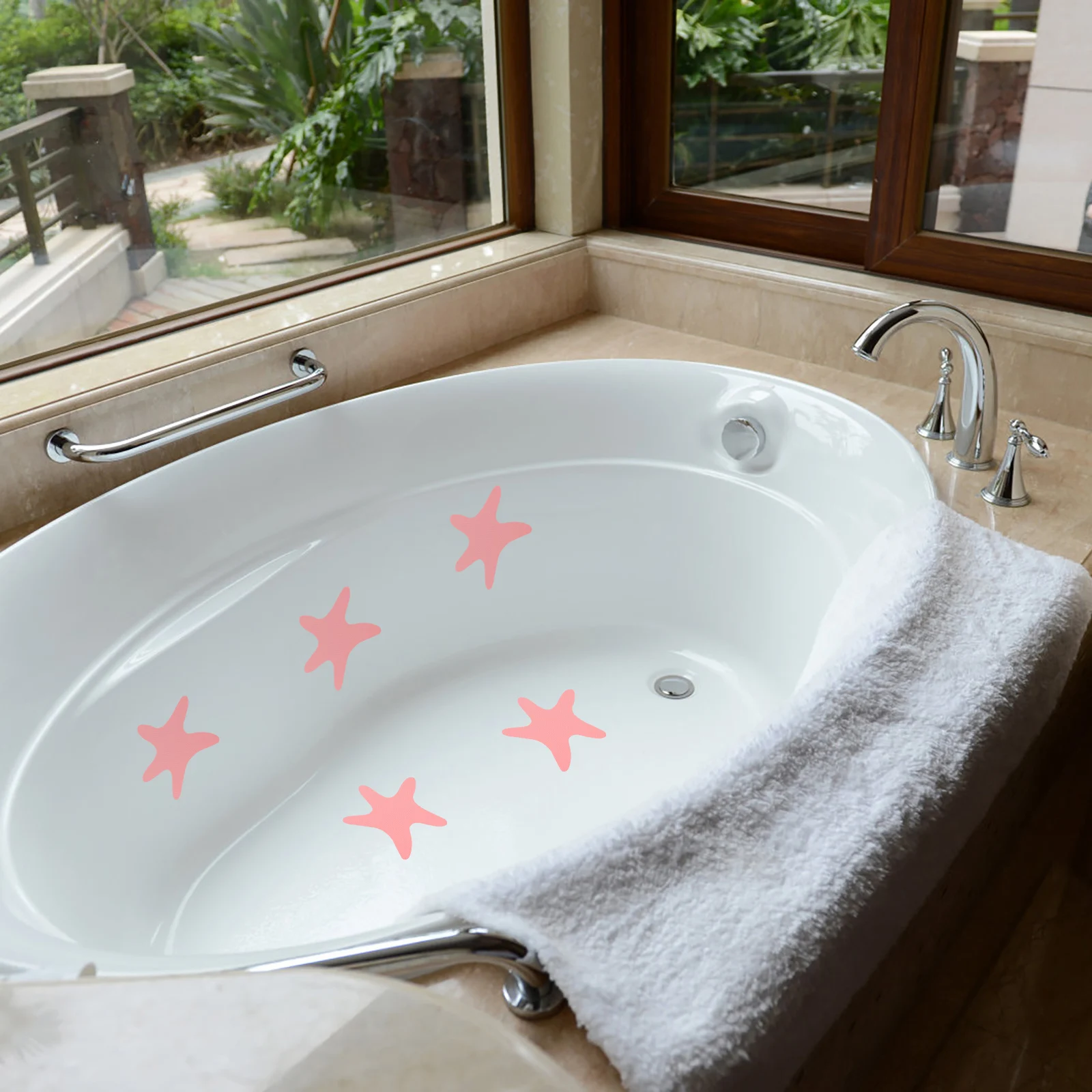 

24 Pcs Non-slip Stickers Bathtub Anti-s Decals Household Self-adhesive Bathroom Pink Anti-slip