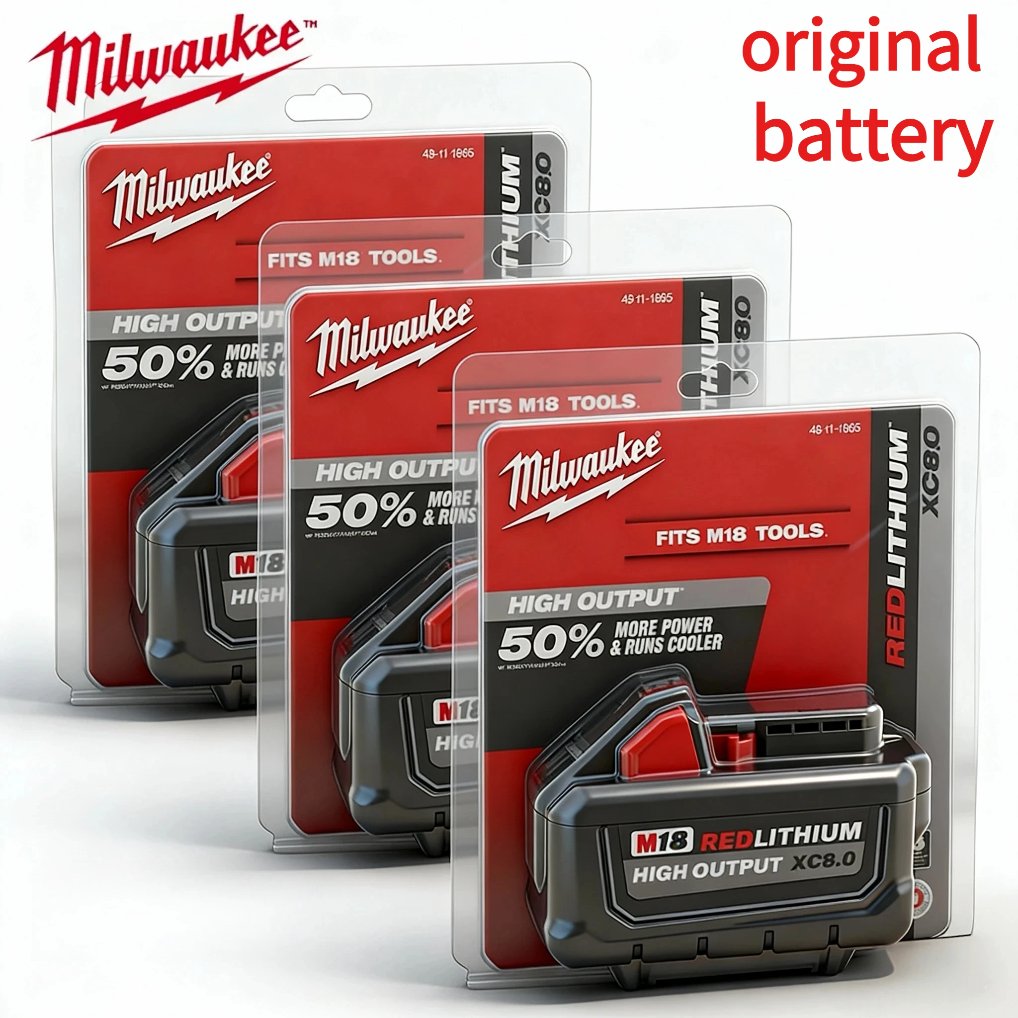 Milwaukee M18 6000mAh 18V Li-ion Replacement Battery M18B5- For Milwaukee 18V Tool 6.0Ah Rechargeable Battery 6A Charger