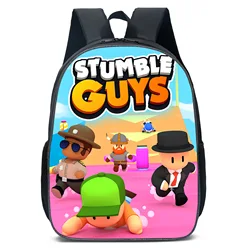 Stumble Guys School Bags 15inch Lightweight Children Backpack Girls Boys Orthopedic Kids Book Bags Primary School Mochilas Gift