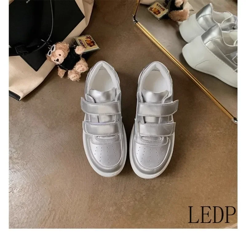 

Luxury Thick Soled Shoes 6.5cm Genuine Leather Casual Shoes For Women Hook Loop Sports Shoe Women's Fashion Designer Shoe