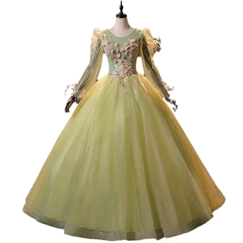 DSP-Robe de Quinceanera de luxe A Line pour filles de 15 ans, robes de fête d'anniversaire avec plumes, occasion formelle, robe de Rh