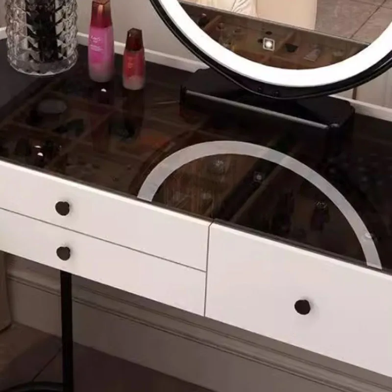 Tanie krzesło toaletka kobiety biała szuflada narożna toaletka lustro makijaż Vanity De Maquillaje Mueble zestawy mebli