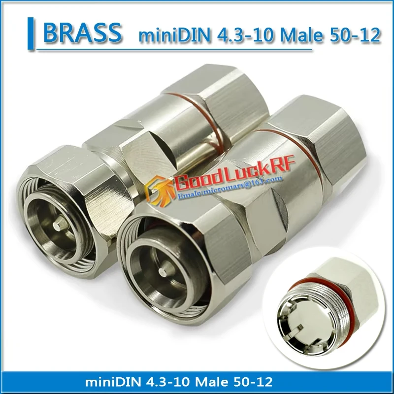 

miniDIN mini-DIN mini Din 4310 4.3-10 Male Clamp Solder for 1/2" corrugated cable hard feeder 50-12 RRU RF connector Adapter