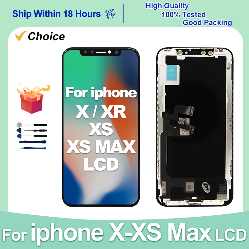 AAAA+ OLED For iPhone X XS LCD Display No Dead Pixel Screen Digitizer Replacement Parts Incell Display For iPhone XR XS MAX LCD