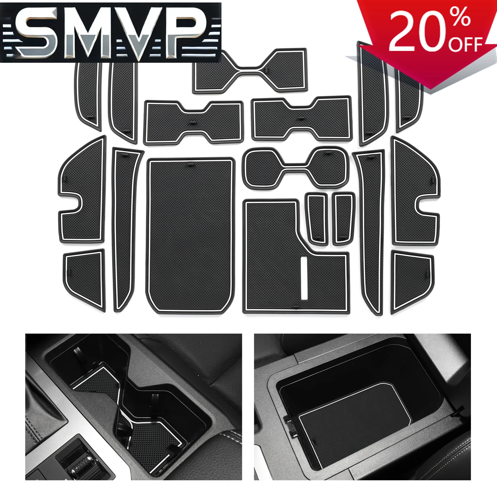 Fit For 2024 Toyota Land Cruiser Prado 250 Anti-Slip Gate Slot Cup Mat PVC Non-Slip Door Pad Interior Accessories 18pcs