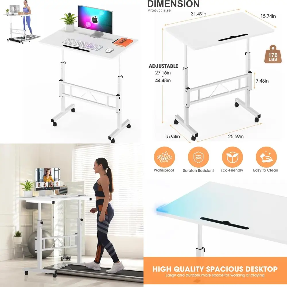 

Стоячий стол с регулируемой высотой и колесиками — портативный стол для ноутбука для мобильного использования и эргономичный стоячий компьютерный стол