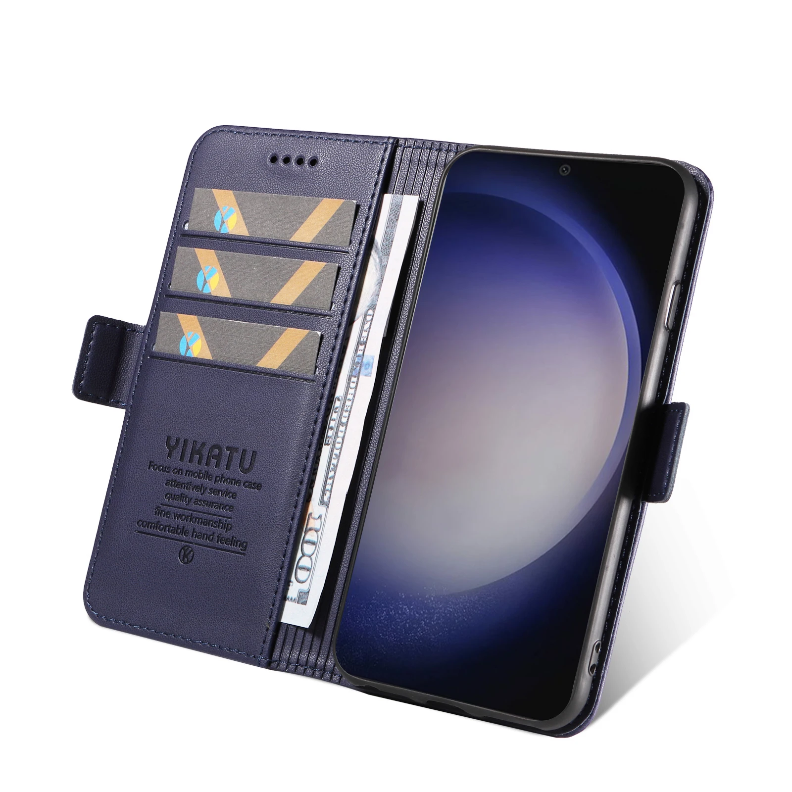 حافظة لهاتف سامسونج جالاكسي S 9 10 20 21 22 23 24 25 Plus Ultra FE حافظة هاتف مغناطيسية بإبزيم جانبي فاخر لتخزين البطاقات والمال