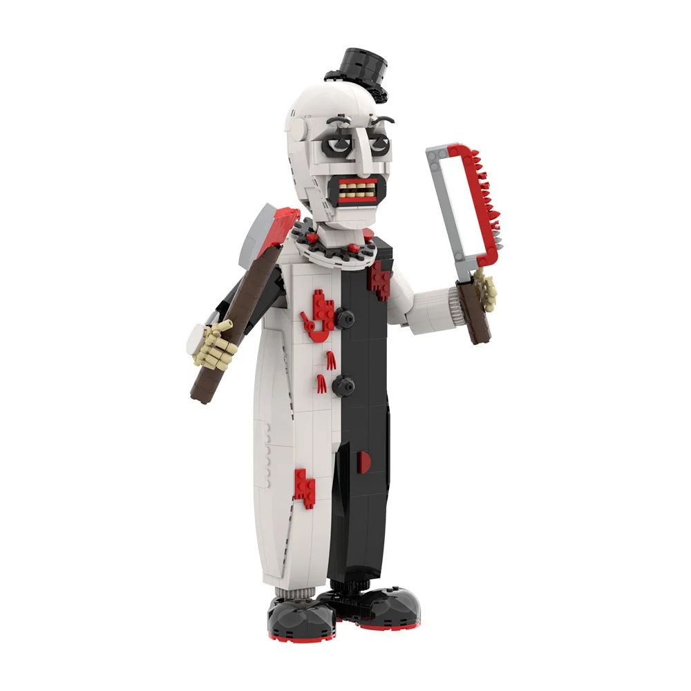 

MOC Art the Clown Doll Model Building Blocks Horror Movie Terrifier Evil Clown BrickheadZ Figure Bricks Toy Halloween Gift