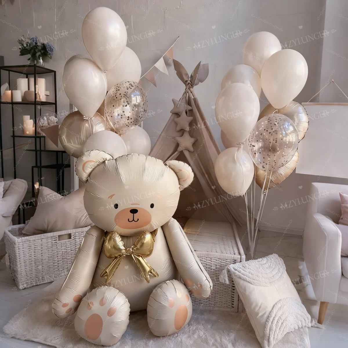 القوس الحليب الأبيض الدب بالون الرمال الأبيض اللاتكس بالون لحفلة عيد ميلاد اقتراح الزفاف دش بالون للزينة صور الدعامة