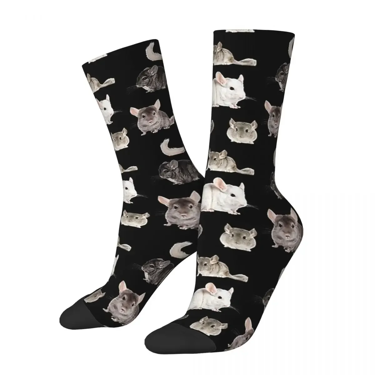 Chinchilla Sticker Pack Socks Harajuku Sweat Absorbing Stockings All Season Long Socks for Man's Woman's Birthday Present