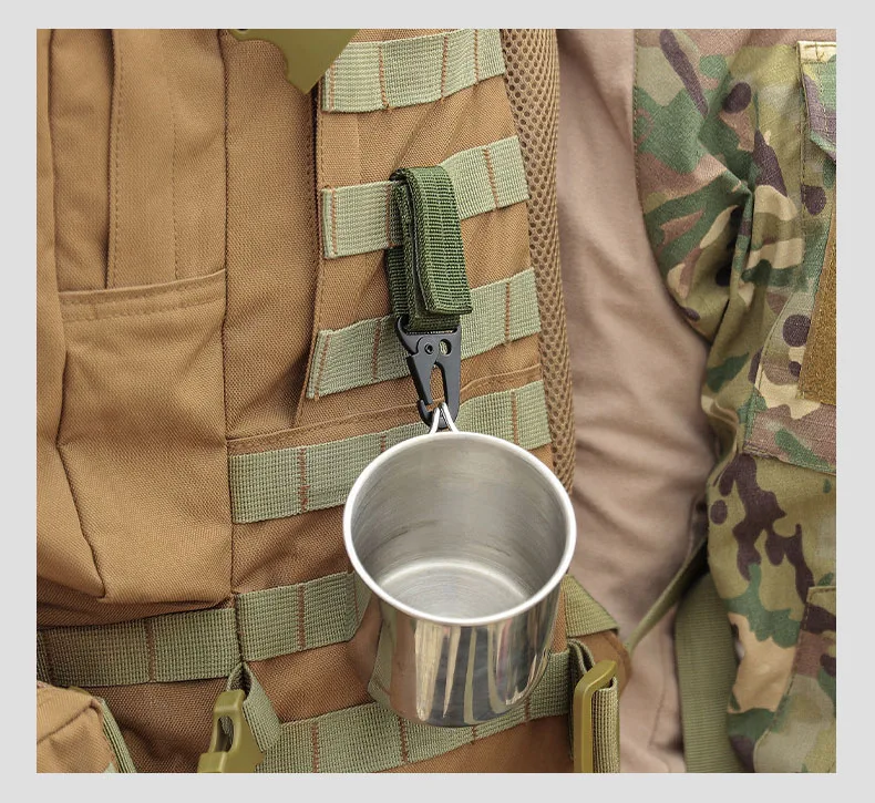 1/2/3Pcs Tactical Carabiner Outdoor Nylon Webbing Keys Holder EDC Keychain Camping Backpack Belt Hook Hanging Buckle Molle Clip view 3