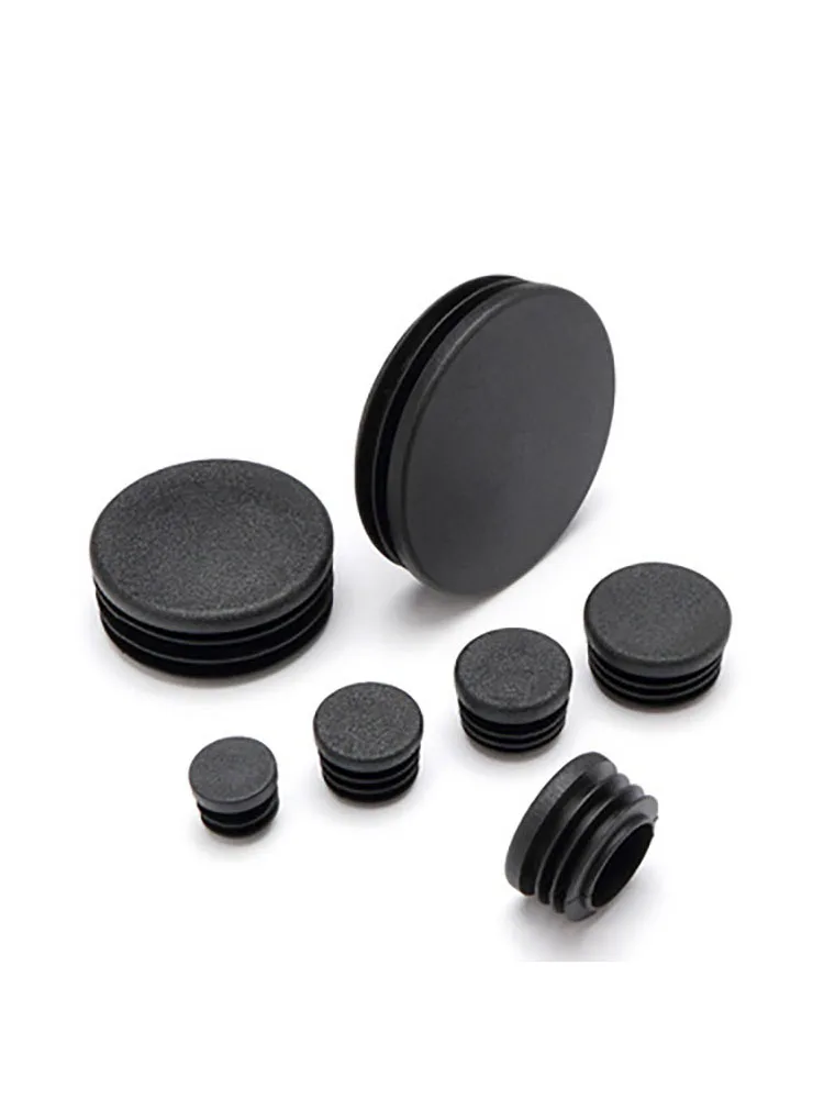 Tube Cover Round Inner Plug Glide Insert Blanking Cap Black Plastic Pipe Insert Plug 16 19 22 25 28 30 35 40 45 50 60 70mm