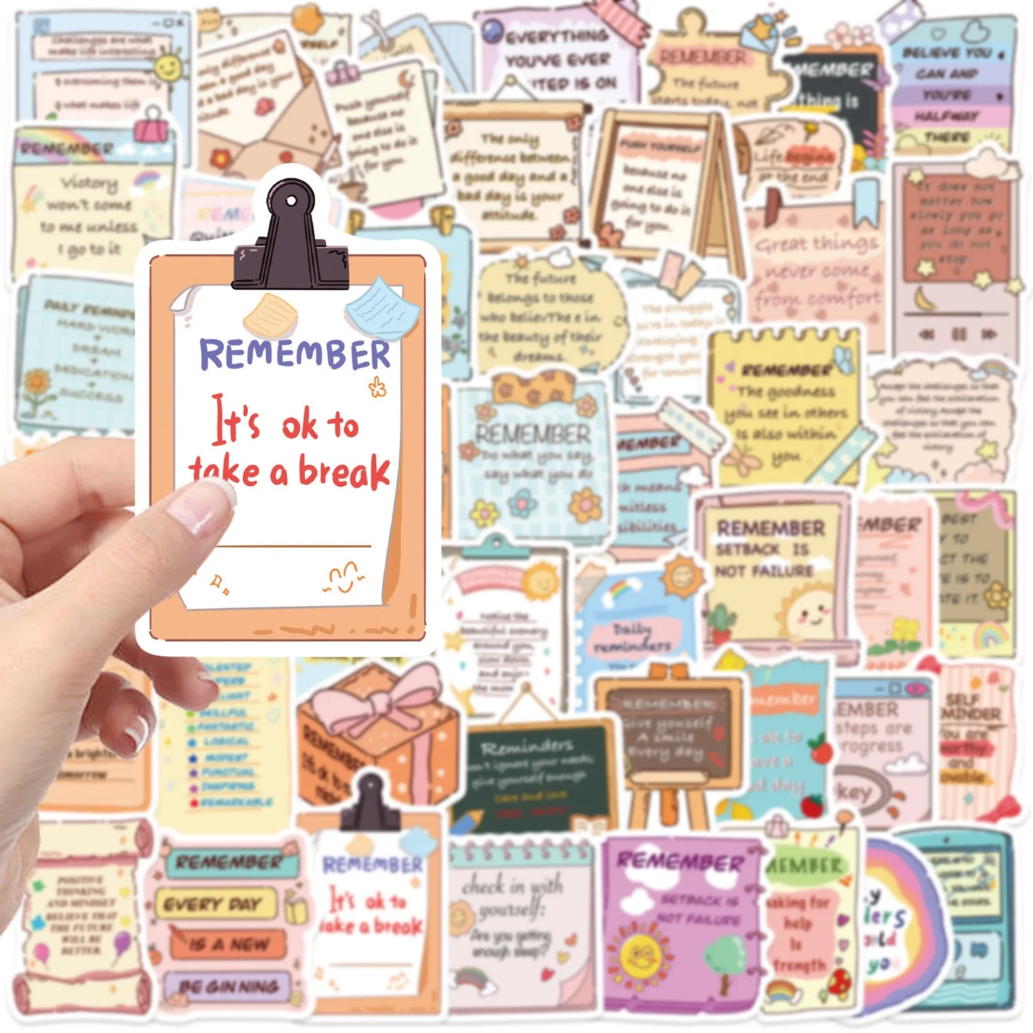 10/50pcs Inspirational Words Test Stickers Motivational Quotes Decals DIY Notebook Fridge Laptop Luggage Toy Graffiti Sticker