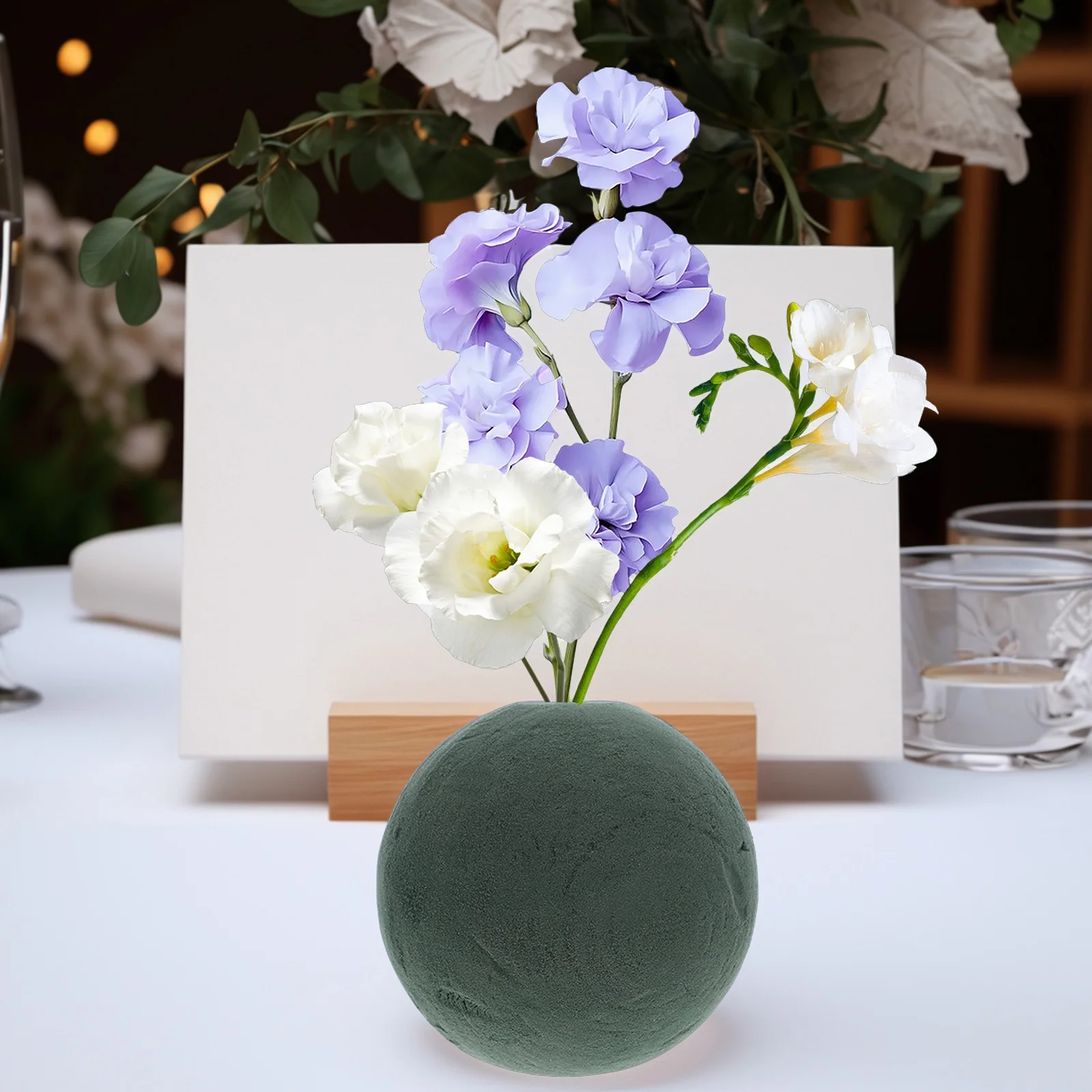 

8pcs Artificial Flower Balls 9Cm Round Floral Foam Blocks Water Absorbing For Diy Bouquet Arrangements Wedding Party Decoration