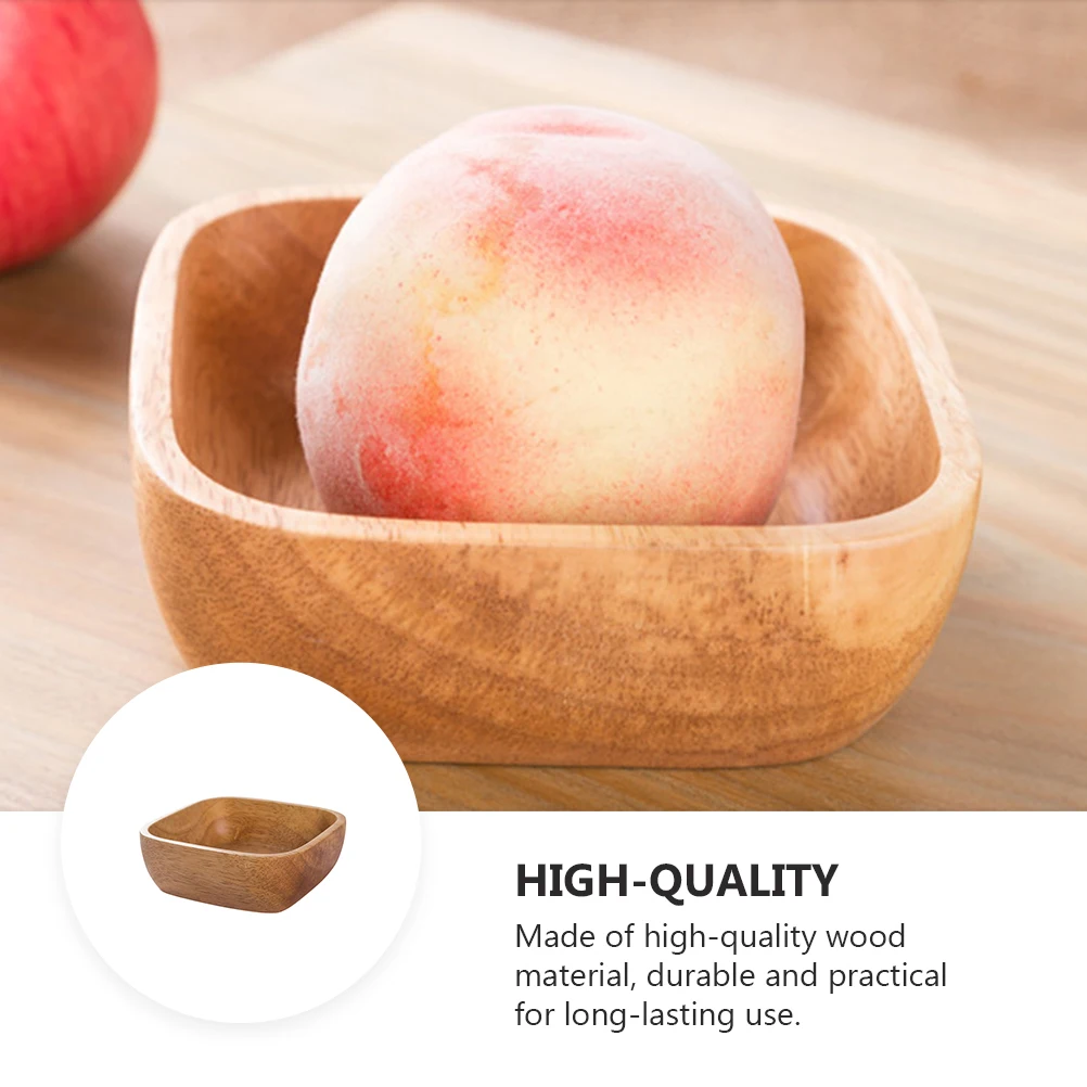 

1pc Wooden High-Quality Wood Salad Bowl Food Serving Bowl Dessert Plate Fruit Tray Food Container Tableware Housewarming