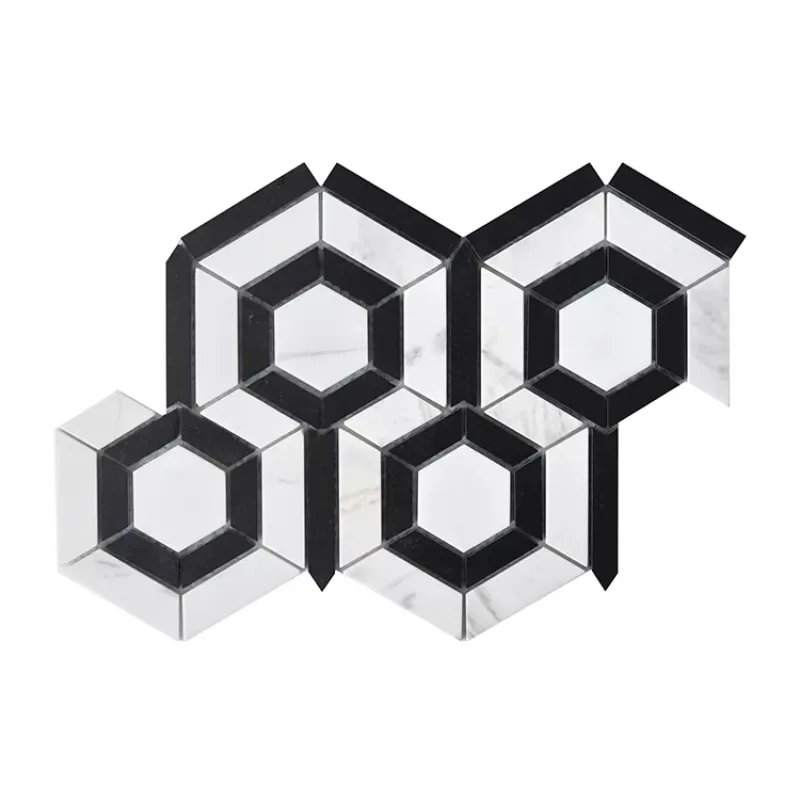 Marble Mosaic Tile 3D Mural Waterjet Stone for Kitchen Backsplash Bathroom Floor Wall - Creative Art Project