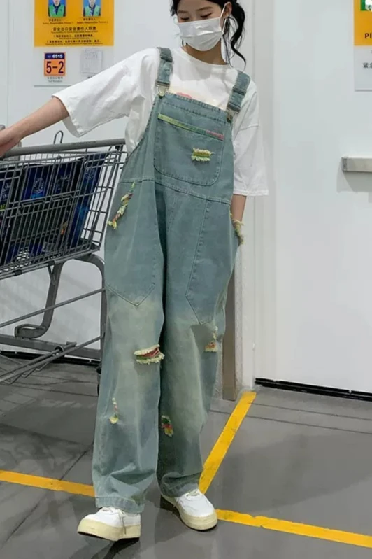 Summer New Women's Denim Jumpsuit Loose Casual Straight Leg Pants