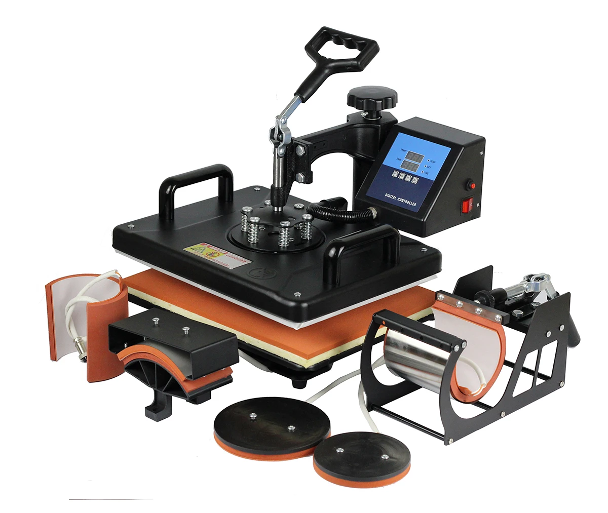 

Cheap 30*38CM 6 in 1 Combo Heat Press Printer Sublimation Machine Heat Press Machine for T-shirts Plates/Cap/Mug/Phone Covers et