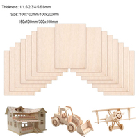 5 pcs Balsa Wood Sheets ply 100/150/200/300mm long 100mm wide 1/1.5/2/3/4/5/6/8mm thick  for Craft DIY Project
