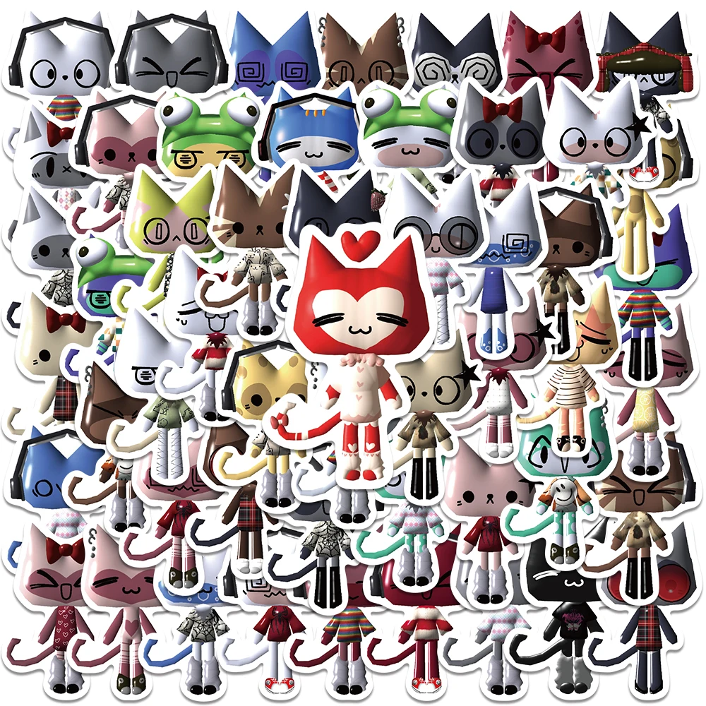 52PCS Toro Inoue Cat Cartoon Stickers Cute Vinyl Decals DIY Bike Travel Suitcase Guitar Laptop Waterproof Graffiti Sticker Gift