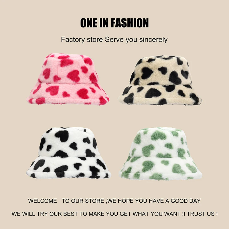 

Autumn And Winter Female Fisherman's Hat Versatile Fashion Thickened Sweet Vintage Plush Soft Caps for Women