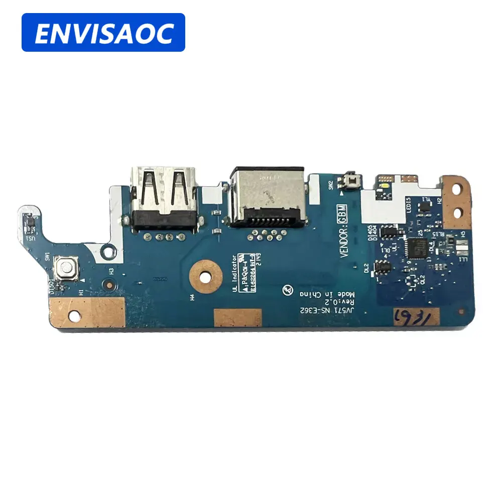 Para lenovo v15 g2 alc v15 g3 iap portátil usb rj45 jack placa de botão alimentação com interruptor cabo reparação acessórios jv571 NS-E362