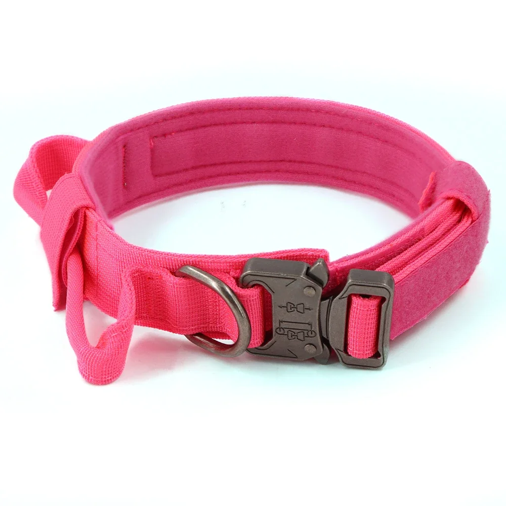 Military Dog Pink Harness For Large Medium Dogs German Shepherd Harness Collar Leash Set Adjustable Pet Tactical Training Vest