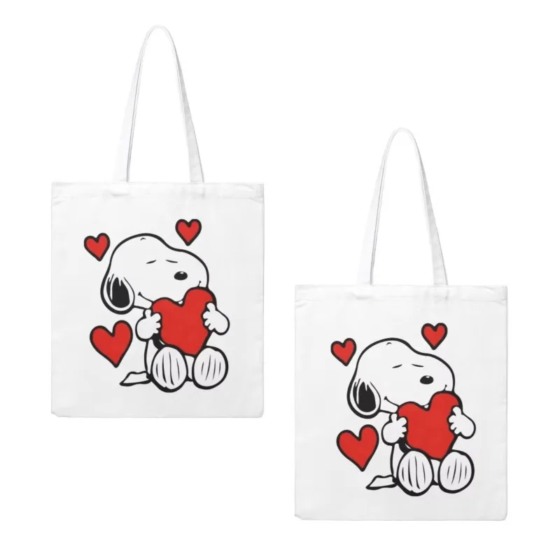 

Snoopys Canvas Shopping Bags Cute Cartoon Women Shoulder Bags Large Capacity Student Handbags Tote Books Storage Bags for Girls