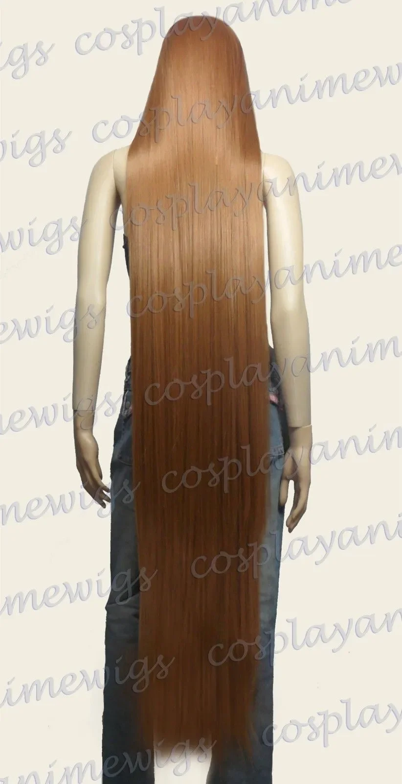 150cm Light Brown Heat Styleable Extra Long Cosplay Wigs