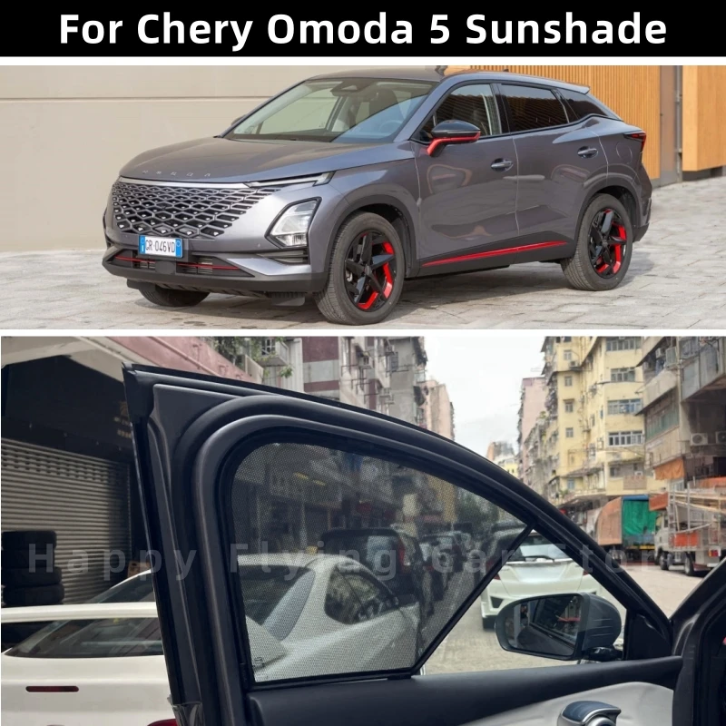 

Подходит для солнцезащитных шторок на окна автомобиля Chery Omoda 5, солнцезащитных экранов для передних и боковых дверей, сетчатых шторок.