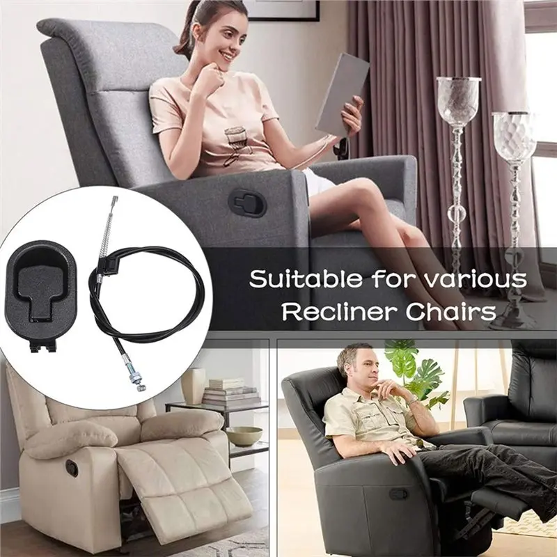 AA60 Recliner Replacement Parts Handle, 2 Sets Release Pull Cable for Most Recliner Sofas Chairs