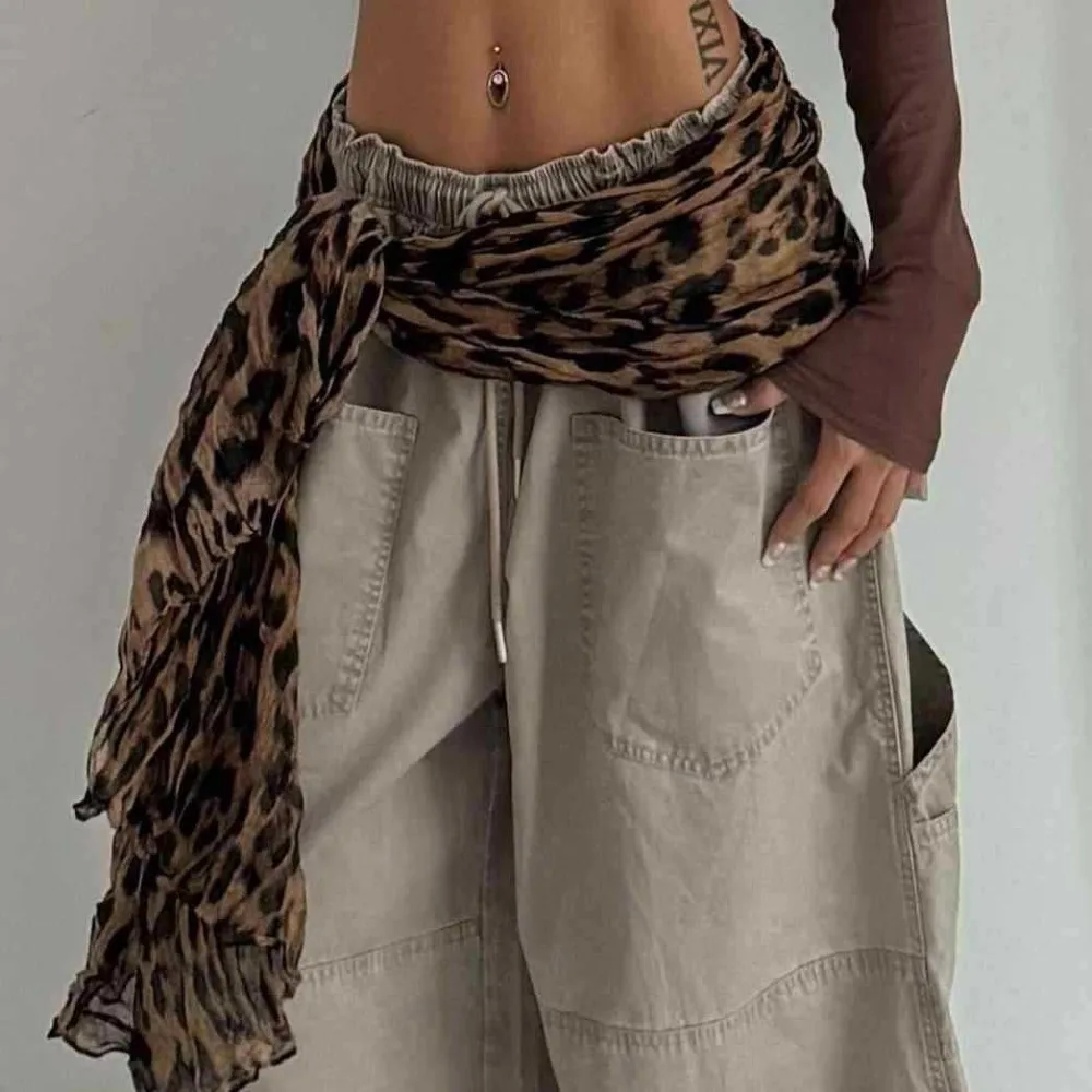 New Leopard Print Hip Scarf Bohemian Style Multifunctional Belt Accessory Vintage Waist Seal Women's Accessory
