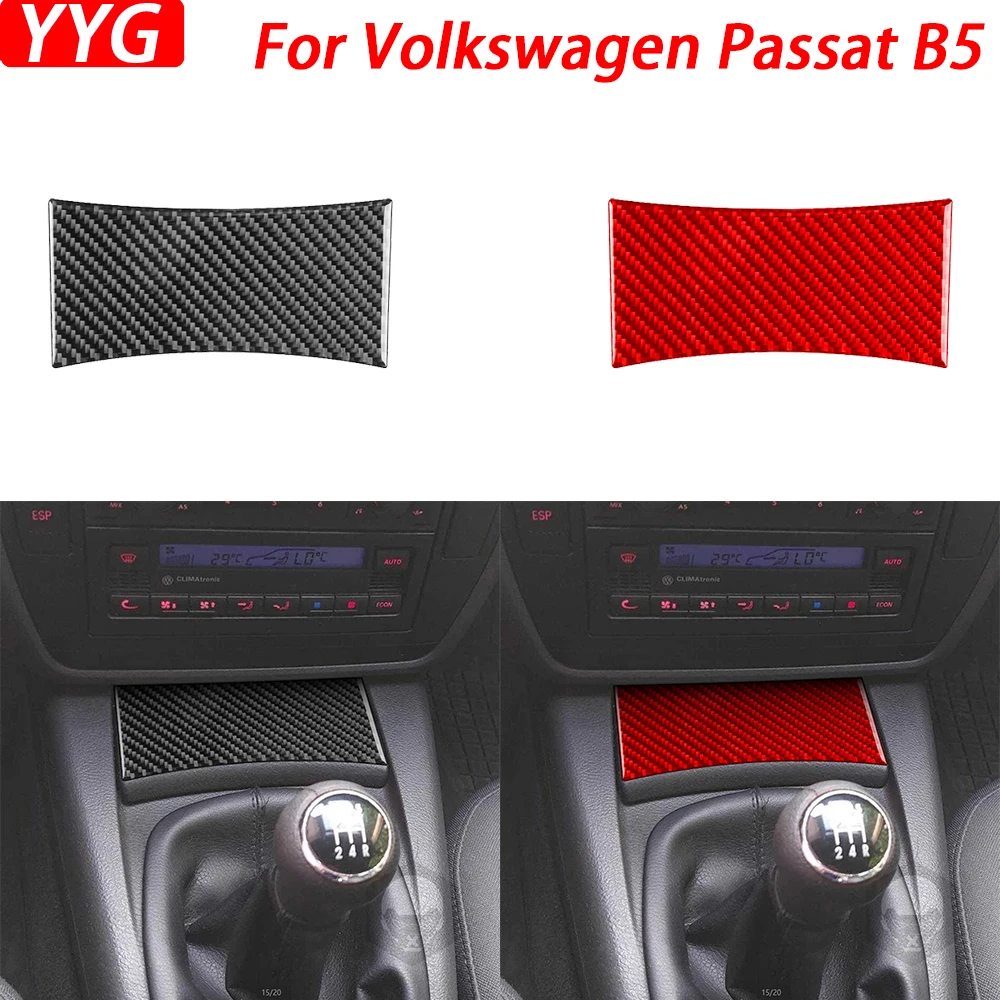 

For Volkswagen VW Passat B5 2001-2005 Carbon Fiber Gear Shift Storage Box Panel Decorative Cover Interior Accessories Sticker