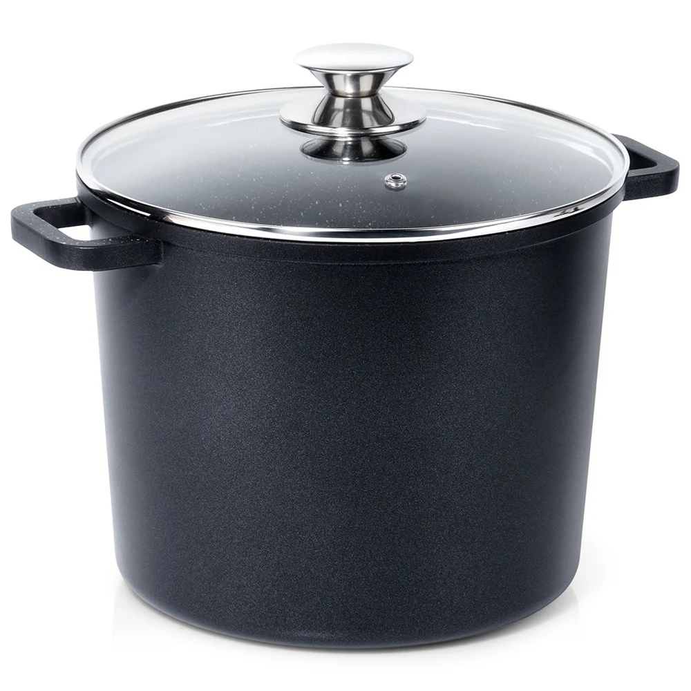 Granieten Pot Met Glazen Deksel Hoge Grande 7.6 L