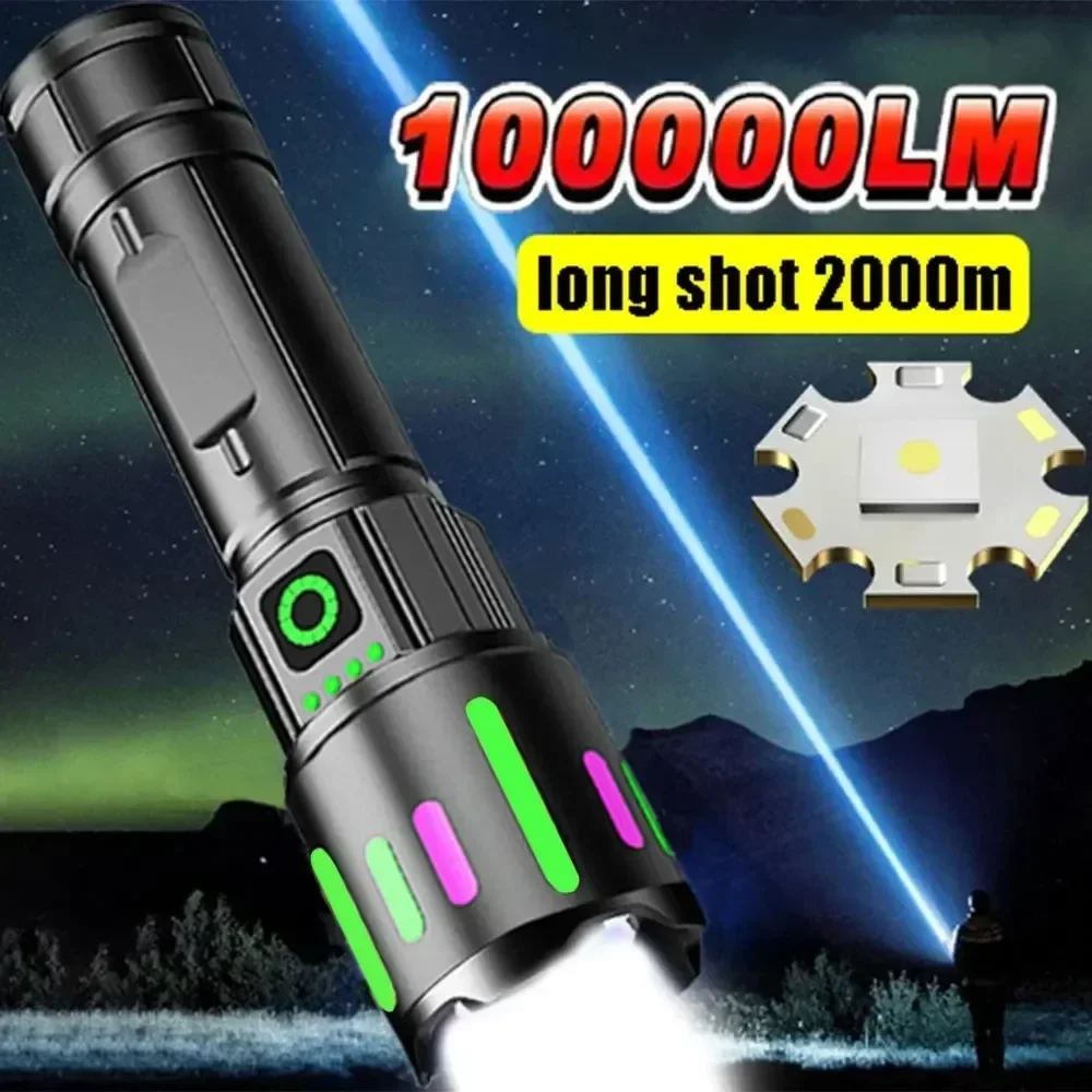 

High Power Rechargeable LED Flashlights Super Bright Flash Light Powerful Lantern Portable Camping Torch Outdoor & Emergency Use