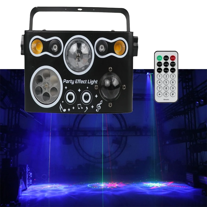 DJ Party Lights Disco Stage Lights LED Remote Control Magic Ball Water Wave Strobe Pattern Projector KTV Bar Wedding Festival