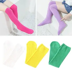 Children's High Knee Socks Kids Baby Cute Candy Color Cotton Stockings Long Leg Warmers Socks for Girl 3-12Y Children Clothes