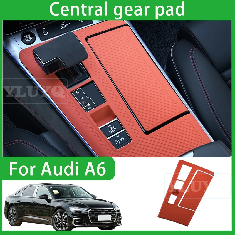 

For Audi 2019-2024 A6/A7 Central Gear Protection Pad Silicone Panel Anti-Slip Pad Decorative Patch Car Interior Accessories